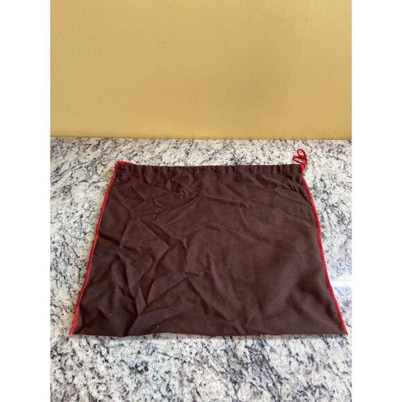 Coach Dust Bag Brown Red Drawstring Logo Pouch Storage Travel 15x15 Vintage - Picture 2 of 4